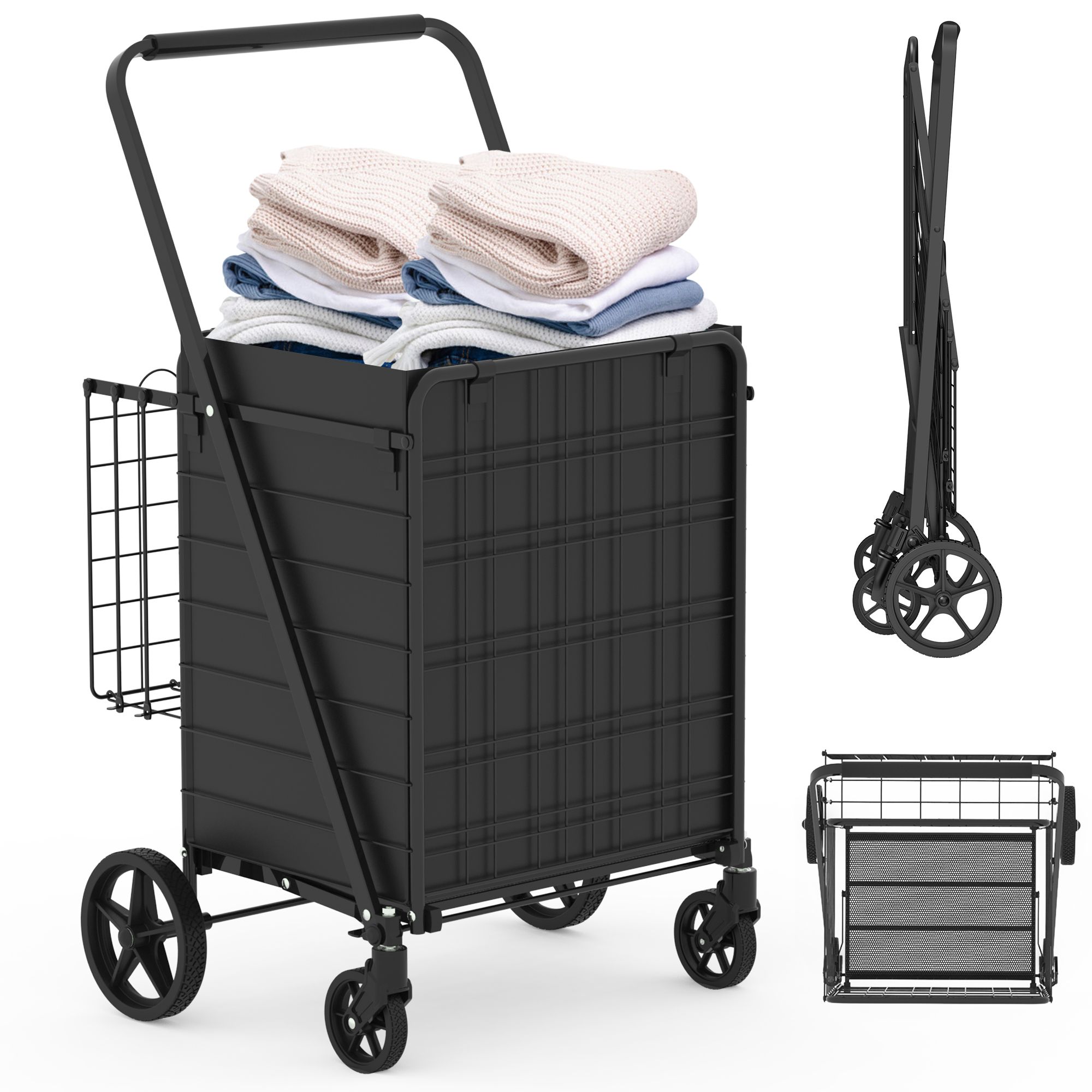 Foldable Extra Large Shopping Cart,Grocery Cart on Wheels