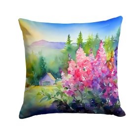 Idaho Syringa in Watercolor Throw Pillow Machine Washable, Indoor Outdoor Decorative Pillow for Couch, Bed or Patio, 18Hx18W