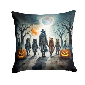 Werewolves Spooky Halloween Throw Pillow Machine Washable, Indoor Outdoor Decorative Pillow for Couch, Bed or Patio, 14Hx14W